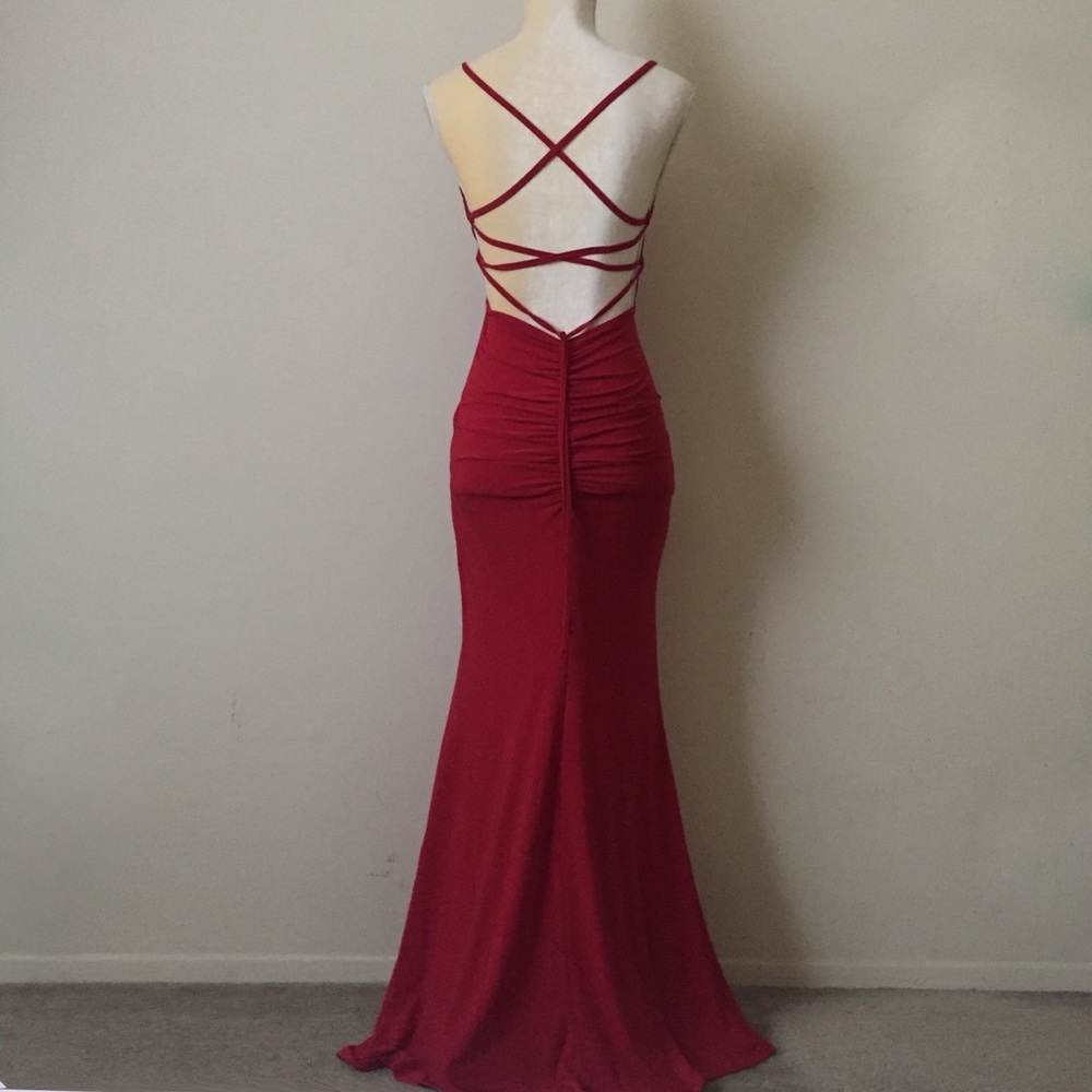 Club L open Back Maxi Dress